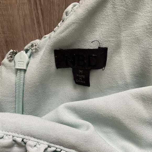 NBD Young Ma Dress Baby Blue M Ruffles Revolve Asymmetrical - Picture 4 of 6